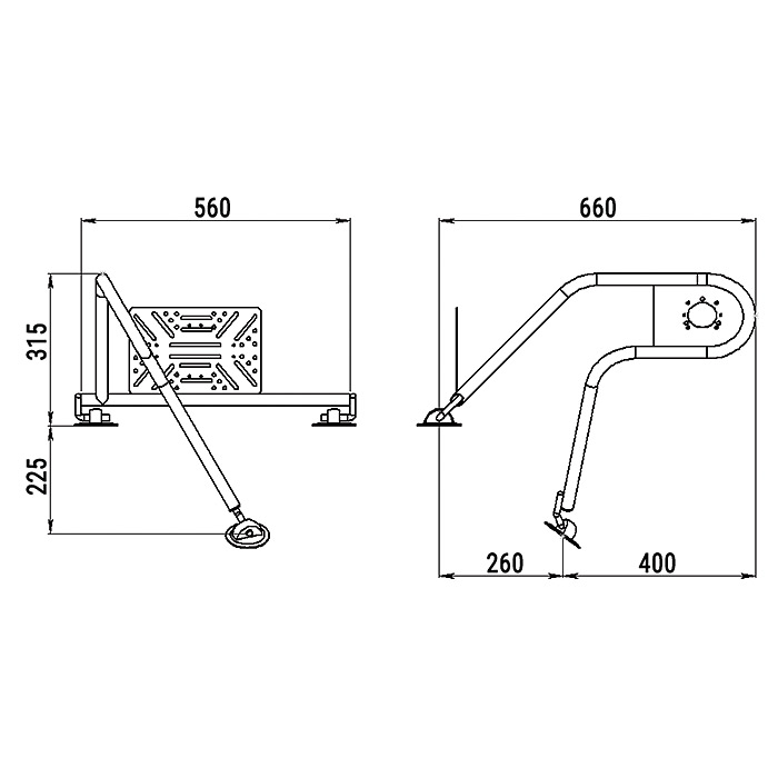 Стойка рулевая с креплением на баллон надувной лодки 25мм в Братске