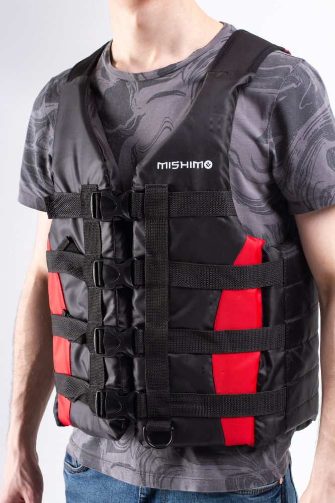 Жилет спасательный MISHIMO PRO Премиум качества Черно-красный в Братске