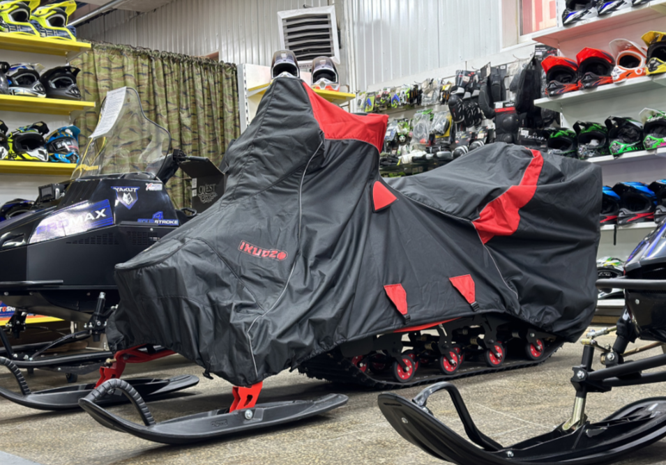 Чехол транспорт. снегохода IKUDZO HUNTER черно-красный Оксфорд ПРЕМИУМ качества с лого IKUDZO в Братске