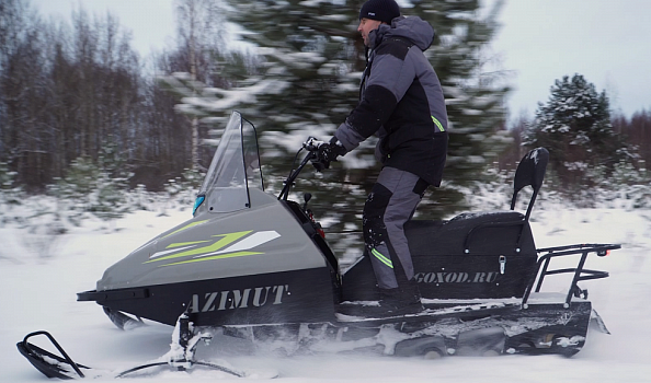 Миниснегоход Бурлак Азимут 24 л.с. , эл.запуск, реверс, тормоз гидравл, капот серый в Братске
