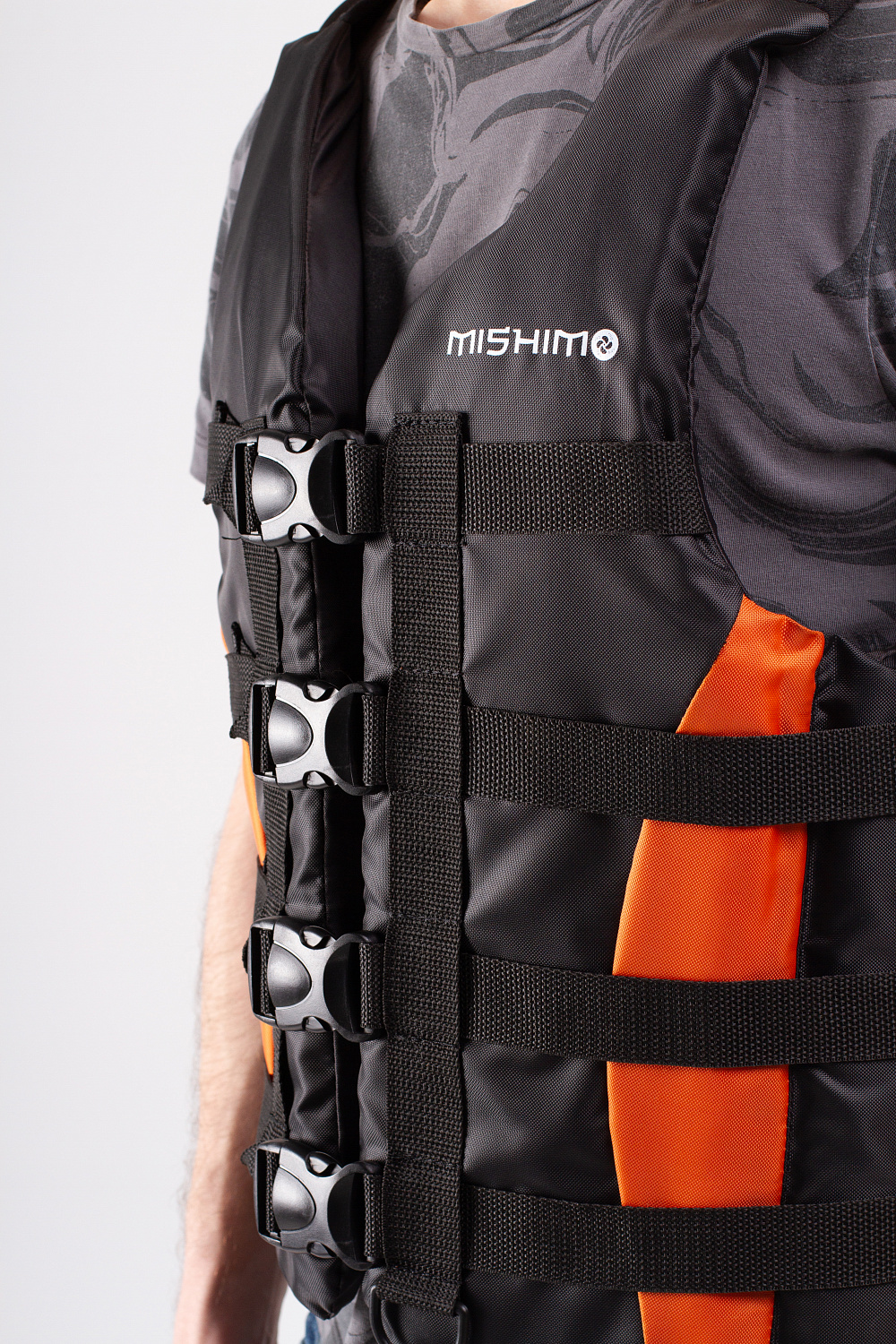 Жилет спасательный MISHIMO PRO Премиум качества Черно-оранжевый в Братске