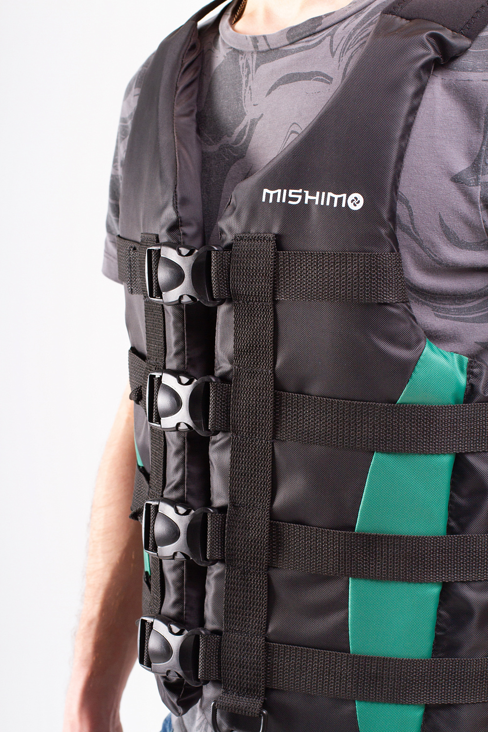 Жилет спасательный MISHIMO PRO Премиум качества Черно-зеленый в Братске