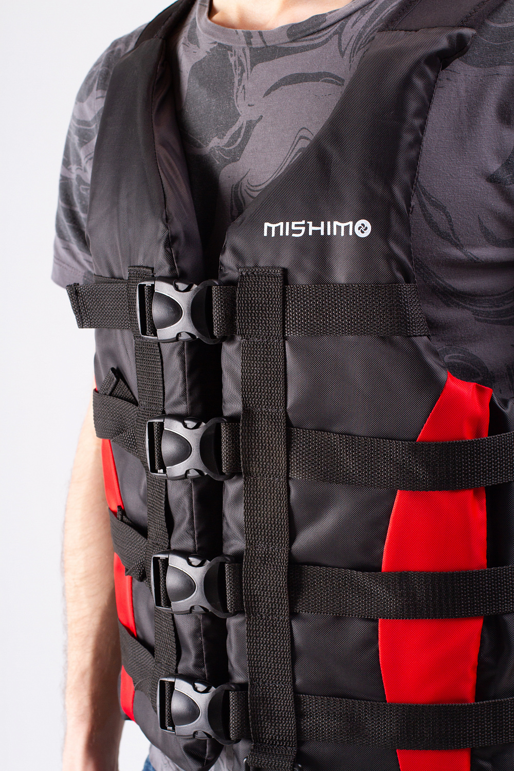 Жилет спасательный MISHIMO PRO Премиум качества Черно-красный в Братске